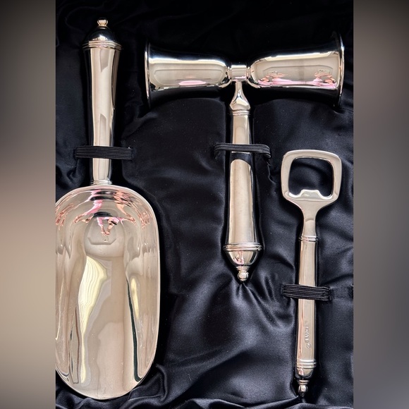 Towle Copenhagen Silver-plated Bar Tools: Opener, Ice Scoop, Double Jigger 🍸 - Picture 3 of 11